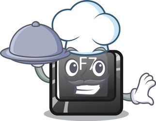 chef with food f7 button installed in computer vector image