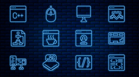 set line software keyboard computer monitor vector image