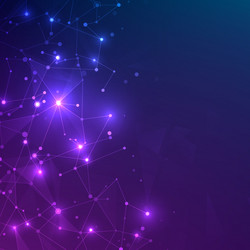 technology mesh with polygonal shapes on dark vector image