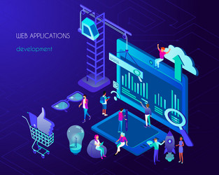 web application development and internet page vector image