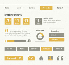 Web UI Elements on Paper Texture vector image