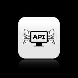 black computer api interface icon isolated vector image