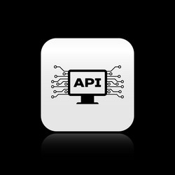 black computer api interface icon isolated vector