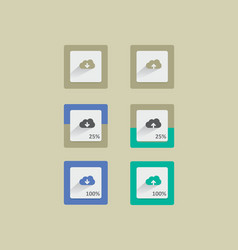 cloud upload and download progress long shadow vector image