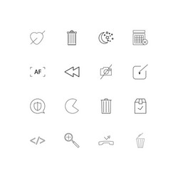 interface linear thin icons set outlined simple vector image