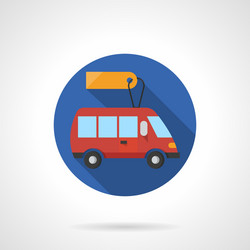 Minibus business round flat color icon vector