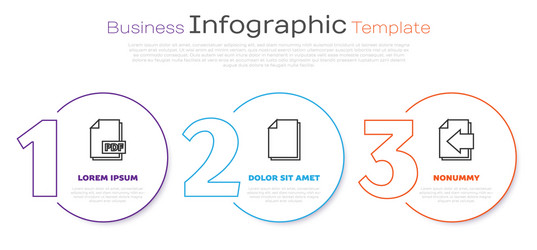 set line pdf file document and next page vector image