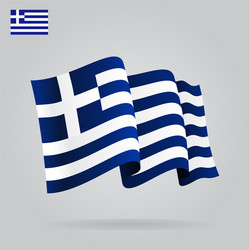 Waving Greek Flag Vector Image