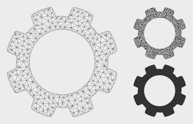 gear mesh network model and triangle mosaic vector image