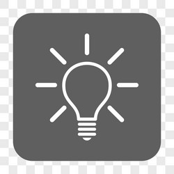 light bulb rounded square button vector image