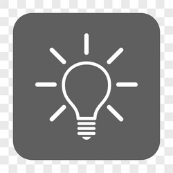 Light bulb rounded square button vector