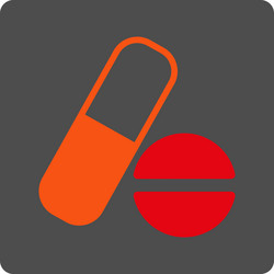 Medication rounded square button vector