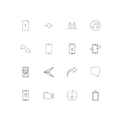 network and database simple linear icons set vector image