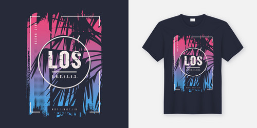 Palm Tree Los Angeles Tee Vector Image