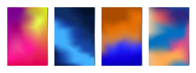 set of 4 pcs abstract multicolored gradient vector image