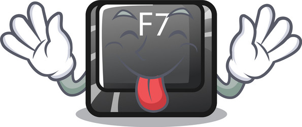 tongue out button f7 isolated in character vector