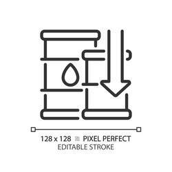 2d thin line pixel perfect simple black barrel Vector Image
