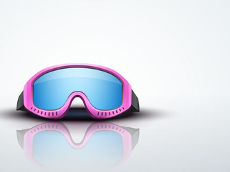 light background with pink ski goggles vector