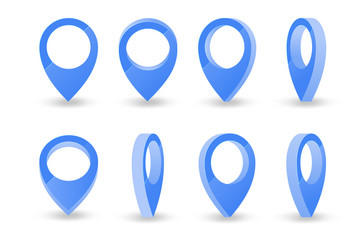 map pointer set maps pin inverted drop shaped vector