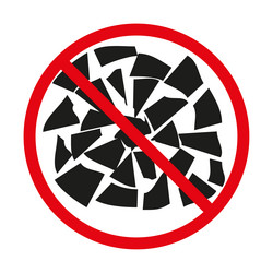 red circle forbidden abstract broken pattern vector image