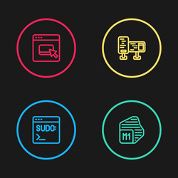 set line code terminal processor computer vector image