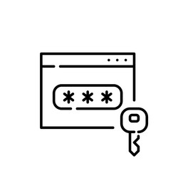 Built-in password manager in internet browser vector