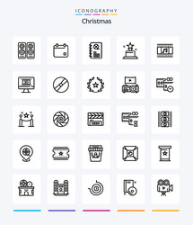 creative christmas 25 outline icon pack vector