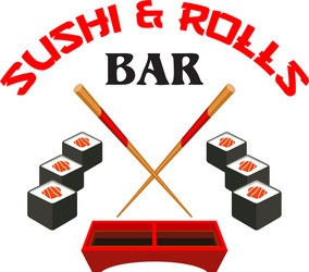 Icon of sushi bar japanese cuisine vector