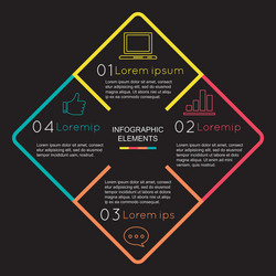 infographic elements with square 4 option steps vector image