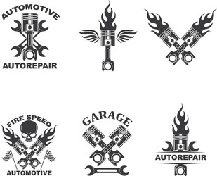 Piston Skull Motorcycle Icon Vector Image