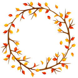 Autumn frame with branches of tree and yellow vector