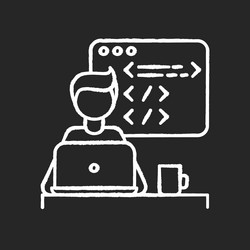 Chalkboard Coding Icon vector image