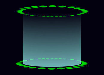 circular base with light shining upwards display vector