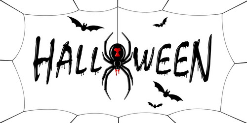 happy halloween card drip text spider web vector