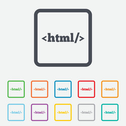 html sign icon markup language symbol vector image