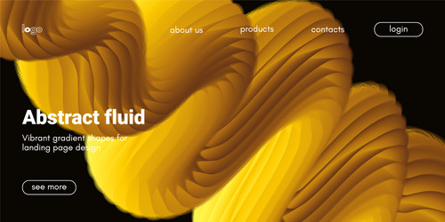 landing page template with abstract fluid shapes vector image