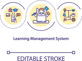 Learning management system concept icon Royalty Free Vector