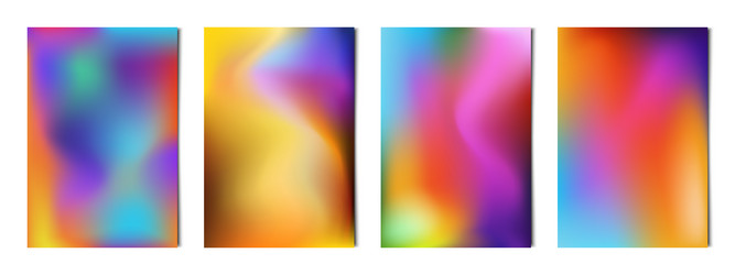 set of 4 pcs abstract multicolored gradient vector image