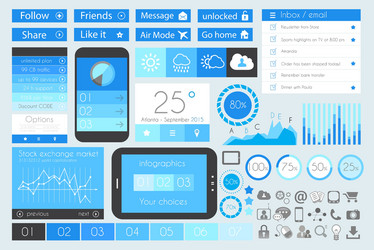 ui flat design elements for web infographics vector image