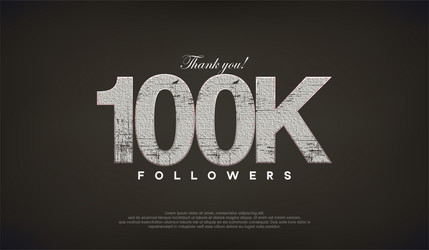 abstract design thank you 100k followers vector