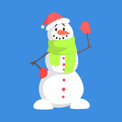 Alive classic three snowball snowman in santa vector