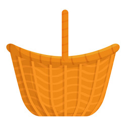 empty wicker basket standing with raised handle vector image