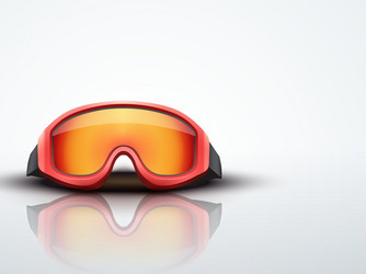 light background red ski goggles vector