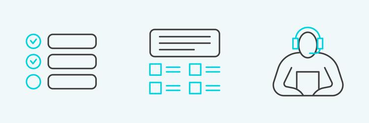 set line student task list and online quiz test vector image