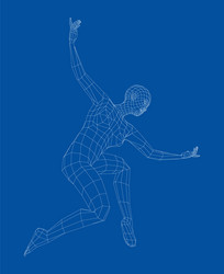 wireframe ballerina in dance pose vector