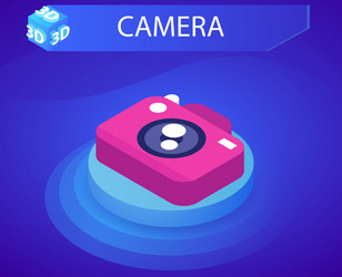 camera isometric design icon web 3d colorful vector image