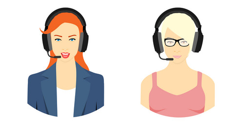 how can i help you two neautiful call center vector image