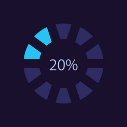 Segmented circle progress bar infographic chart vector