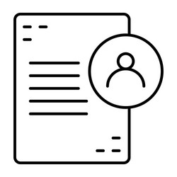 user document thin line icon form vector image