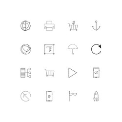 web and text simple linear icons set outlined vector image